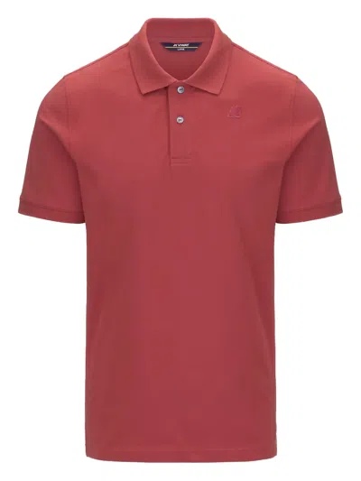 K-way Logo-embroidered Polo Shirt In Red