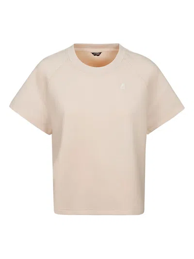 K-way Logo-embroidered Short-sleeve T-shirt In Neutral