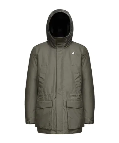 K-WAY LOGO HOODED DOWN JACKET
