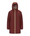 K-way Logo Hooded Down Jacket In Burgundy
