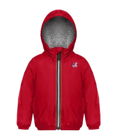 K-way Logo Hooded Rain Jacket In Red