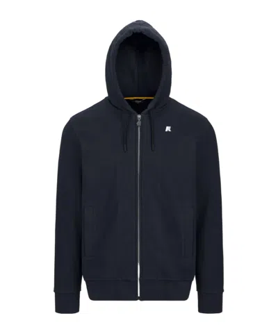 K-way Logo Hoodie In Blue