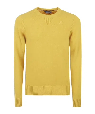 K-way Logo Long Sleeve Sweater In Yellow