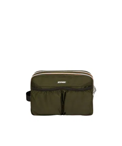 K-way Logo Makeup Bag In Green