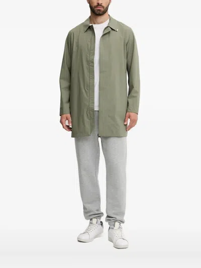 K-way Logo-patch Buttoned Jacket In Green