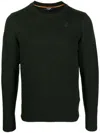 K-way Logo-patch Crew-neck Jumper In Green