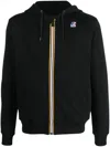 K-way Logo-patch Drawstring Hoodie In Black