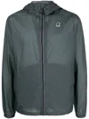 K-way Logo-patch Hooded Jacket In Gray