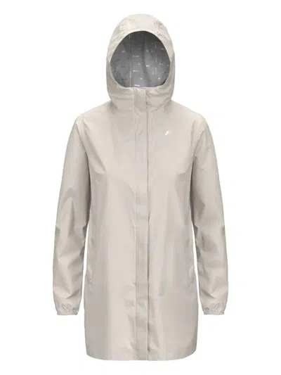 K-way Logo-patch Hooded Jacket In Neutral