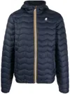 K-way Logo-patch Hooded Padded Jacket In Blue