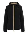 K-way Logo Patch Hooded Reversible Jacket In Black