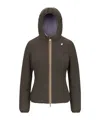 K-way Logo Patch Hooded Reversible Jacket In Gray
