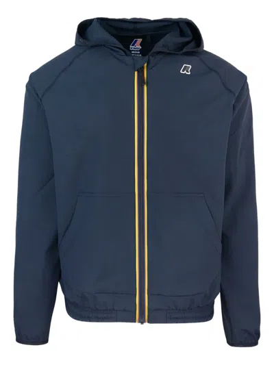 K-way Logo-patch Jacket In Blue