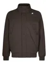 K-way Logo-patch Jacket In Brown