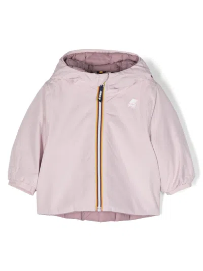 K-way Babies' Logo-patch Padded Jacket In Pink