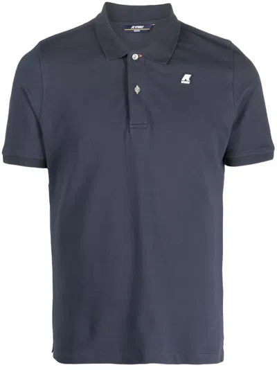 K-way Poloshirt Mit Logo-patch In Blue