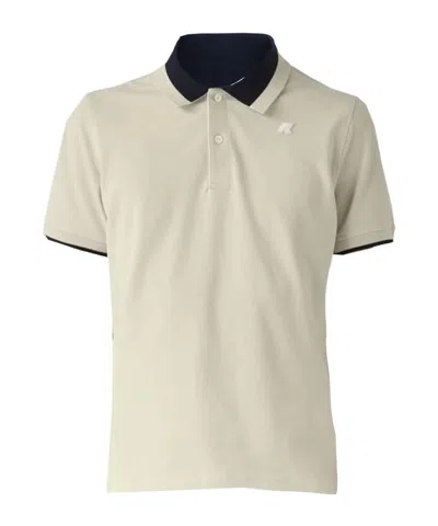 K-way Logo Patch Polo Shirt In Neutral