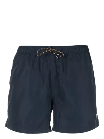 K-way Logo-patch Swim Shorts In Blue