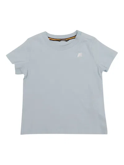 K-way Kids' Logo-patch T-shirt In Blue
