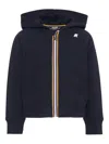 K-way Logo-patch Zip-up Hoodie In Blue