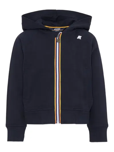 K-WAY LOGO-PATCH ZIP-UP HOODIE
