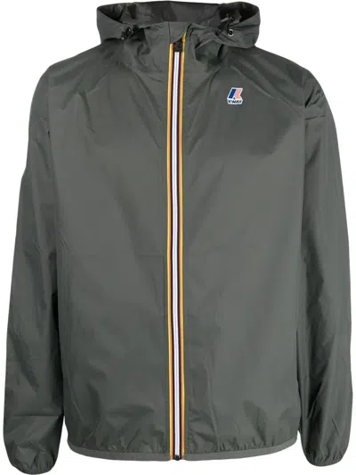 K-way Duck Down Padded Jack St Thermo Reversibile Jacket In Green