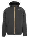 K-way Hooded Cotton Jacket In Black