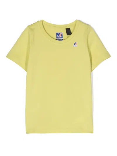 K-way Kids' Logo-print Shirt In 绿色