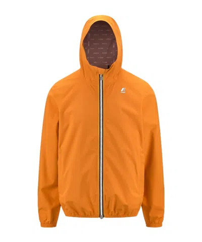 K-way Le Vrai Hooded Jacket Lightweight Design In Orange