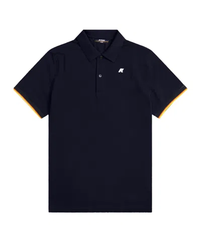K-way Vincent Slim Pique In Blu Depth Blu