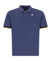 K-way Vincent Piquet Polo Shirt In Cotton In Blue