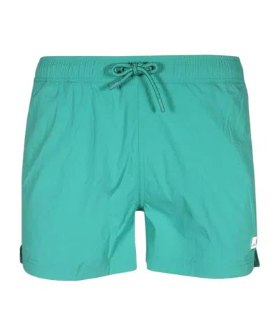 K-way Logo Swim Trunks In Green