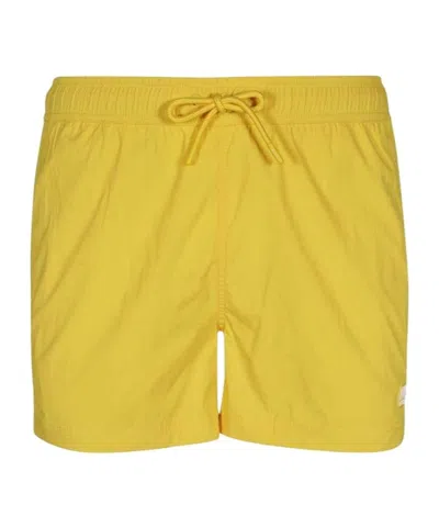 K-way Logo Swim Trunks In Yellow