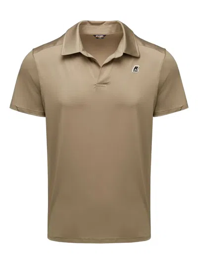 K-way Collared Polo Shirt Short Sleeves In Neutral