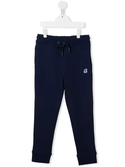 K-way Kids' Logo Tracksuit Bottoms In Blue
