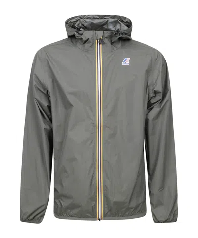 K-way Logo Zip-up Jacket In Gray