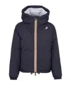 K-way Logo Zip-up Jacket In Blue
