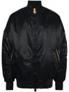 K-way Oversized Bomber Jacket With Ribbed Finish In Black