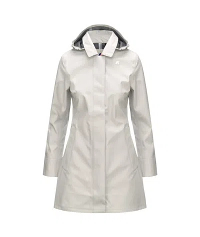 K-way K Way Mathy Bonded Beige Jacket In White