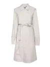 K-way Jesy 3l Poplin Long Down Jacket In Neutral