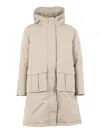 K-way Hooded Down Jacket In Brown