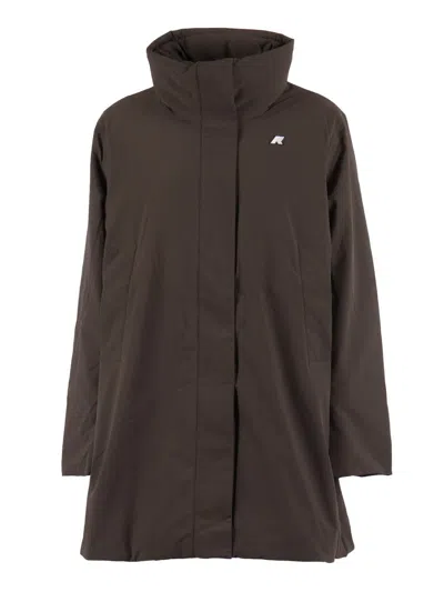 K-way High-neck Padded Jacket In Brown