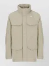 K-way Long Down Jacket With Hood And Pockets In Neutral