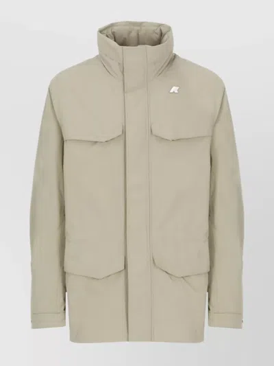 K-WAY LONG DOWN JACKET WITH HOOD AND POCKETS