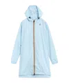 K-way Long Hooded Jacket In Blue