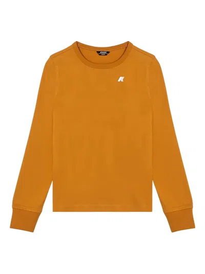 K-way Kids' Long-sleeve Crew-neck Sweater In Orange