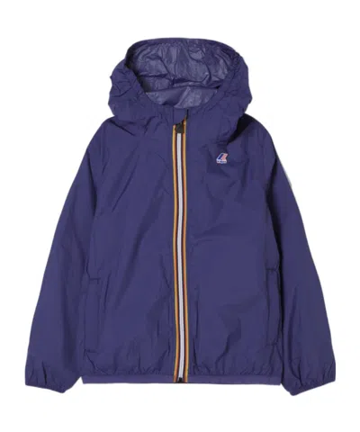 K-way Long Sleeve Hooded Jacket In Blue