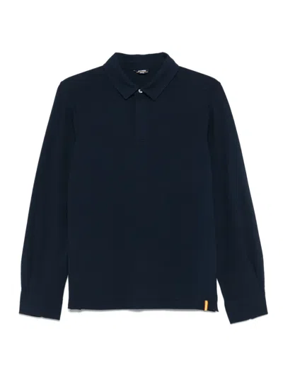 K-way Long-sleeve Polo Shirt In Blue