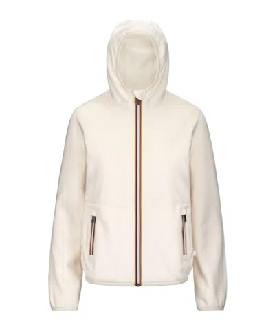 K-way Giubbino Lily Velour Polar Double Bianco In Neutral