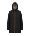 K-way Long-sleeved Down Jacket In Black